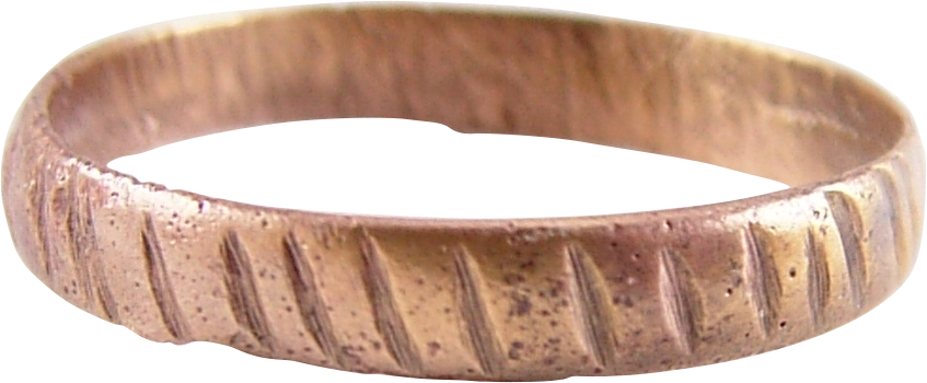 RARE REEDED VIKING WEDDING RING, SIZE 8 ¾ - Fagan Arms