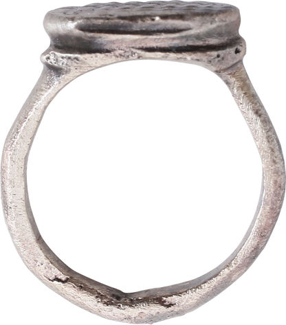MEDIEVAL EUROPEAN SILVERED RING, 7th-12th CENTURY AD, SIZE 2 1/4 - Royalty Rings