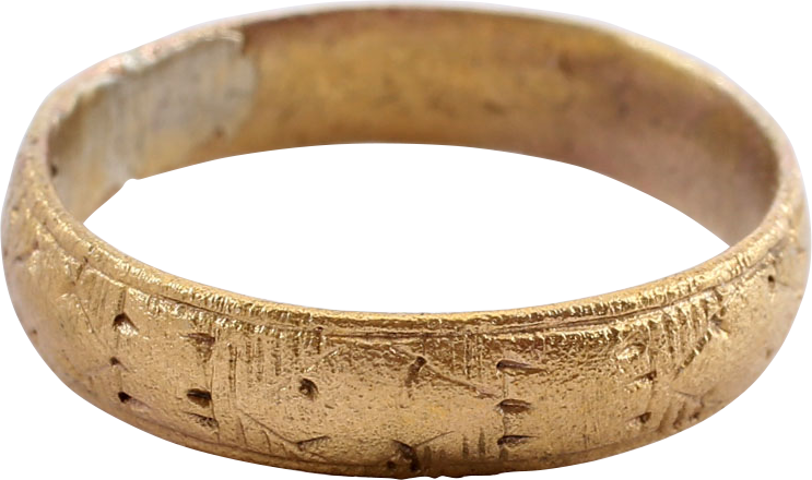 EUROPEAN WEDDING RING C.1400-60 SIZE 8 ¾ - Royalty Rings