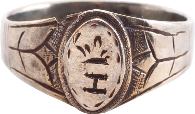 LATE MEDIEVAL MAN'S SILVER FASHION RING, SIZE 11 ¼ - Fagan Arms