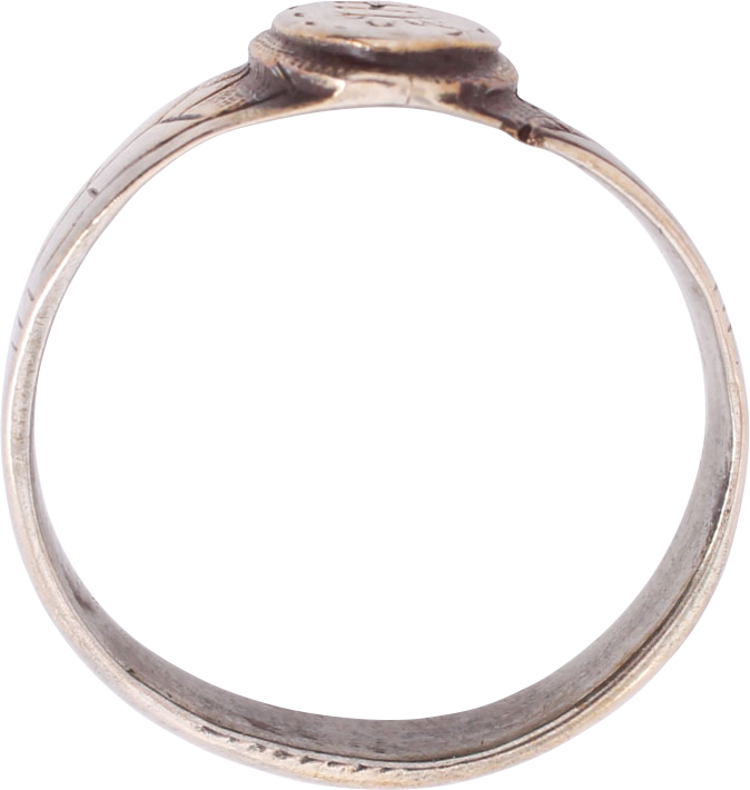 LATE MEDIEVAL MAN'S SILVER FASHION RING, SIZE 11 ¼ - Fagan Arms