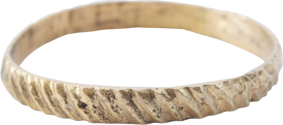 RARE REEDED VIKING WEDDING RING, 866-1067 AD, SIZE 10 1/2 - Royalty Rings
