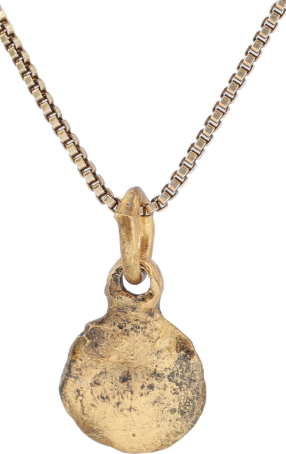 MEDIEVAL CHRISTIAN WHEEL OF FORTUNE AMULET NECKLACE, 6th-10th CENTURY AD - Picardi Jewelry
