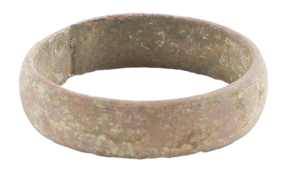 VIKING WARRIOR’S WEDDING RING AS FOUND, 900-1050 AD, SIZE 8 1/2