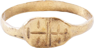 LATE MEDIEVAL CHRISTIAN RING, C.1200-1400 AD, SIZE 9 ¼ - Fagan Arms