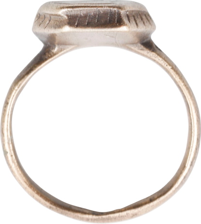 MEDIEVAL MYSTIC RING, 12TH-14TH CENTURY, SIZE 6 ½