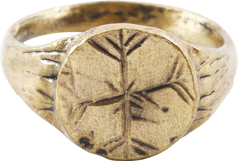 MEDIEVAL EUROPEAN CHRISTIAN RING C.600-900 AD, SIZE 10 ¼ - Fagan Arms