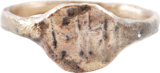 MEDIEVAL EUROPEAN CHRISTIAN RING 9TH-11TH CENTURY SIZE 8 ¾