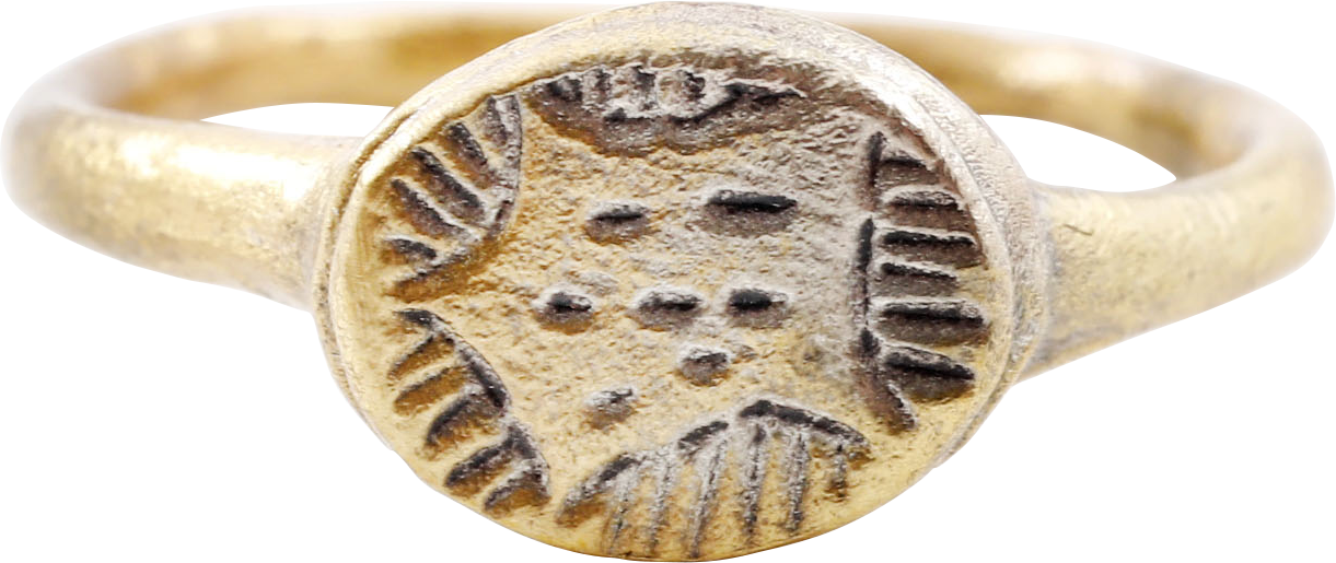 MEDIEVAL MYSTIC RING, 12th-14th CENTURY, SIZE 7 1/2