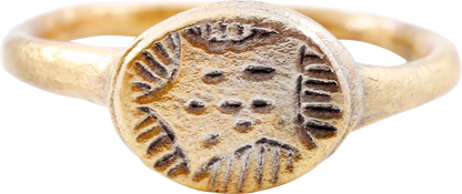 MEDIEVAL MYSTIC RING, 12th-14th CENTURY, SIZE 7 1/2