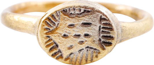 MEDIEVAL MYSTIC RING, 12th-14th CENTURY, SIZE 7 1/2