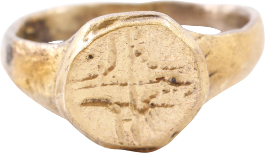 MEDIEVAL EUROPEAN CHRISTIAN RING C.6TH-10TH CENTURY AD, SIZE 10 ¾