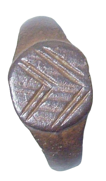 BYZANTINE WOMAN'S OR CHILD'S FUNERARY RING C.600-800 AD SIZE 4 1/4