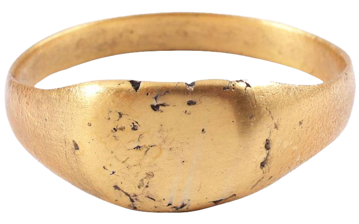 FINE EARLY CHRISTIAN GILT RING C.8th-11th CENTURY SIZE 10 1/4 - Royalty Rings